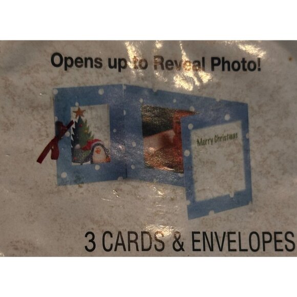 American Greeting Santa Themed Christmas Cards Photo Frame 3  Holiday Family - Picture 3 of 4